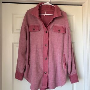 Free People Pink Button-Up Jacket
